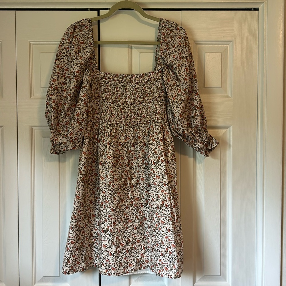 Orange Floral Mini Dress